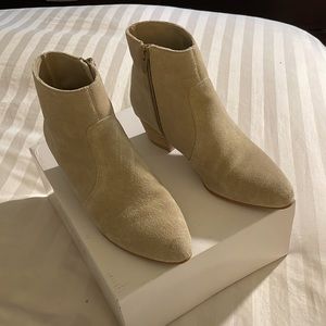 Nude suede booties